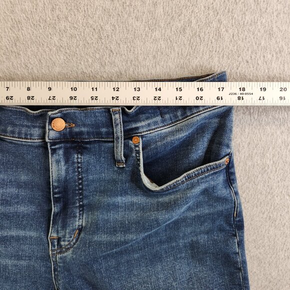 Madewell Jeans Womens 32 Blue Mid Rise Kick Out Cropped Ankle Bootcut Modern - Picture 6 of 15